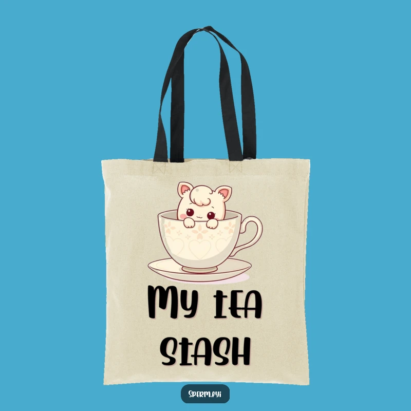 Funny Giant Teacup Tote Bag: Curious Character's Whimsical Carryall